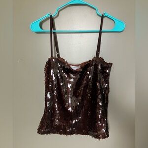 Topshop sequin crop tank top